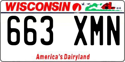 WI license plate 663XMN