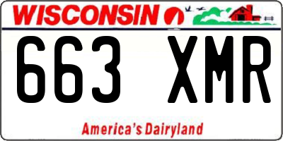 WI license plate 663XMR