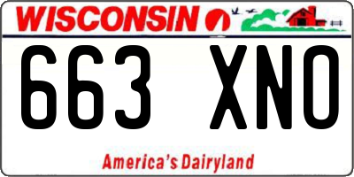 WI license plate 663XNO