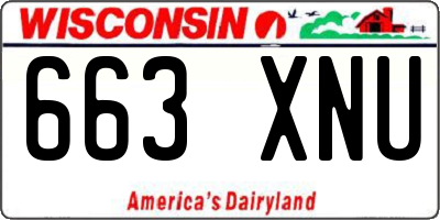 WI license plate 663XNU