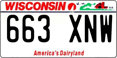 WI license plate 663XNW