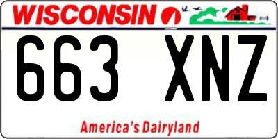 WI license plate 663XNZ
