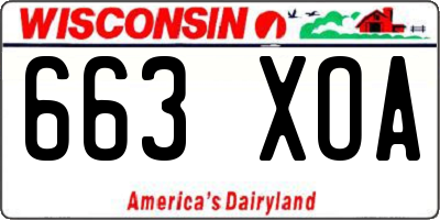 WI license plate 663XOA
