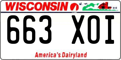 WI license plate 663XOI
