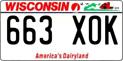 WI license plate 663XOK