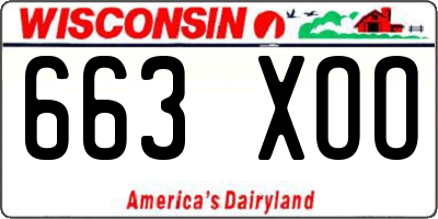 WI license plate 663XOO