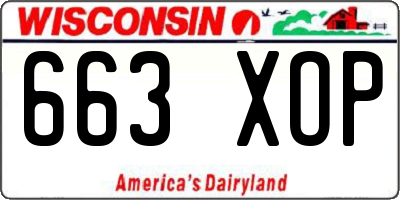 WI license plate 663XOP