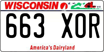 WI license plate 663XOR