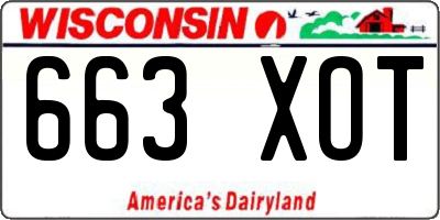WI license plate 663XOT