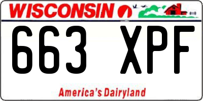 WI license plate 663XPF