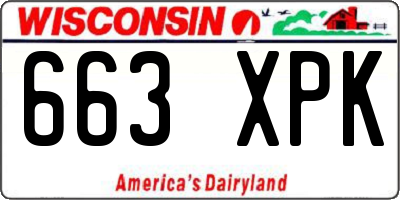 WI license plate 663XPK