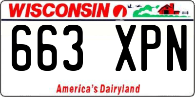WI license plate 663XPN