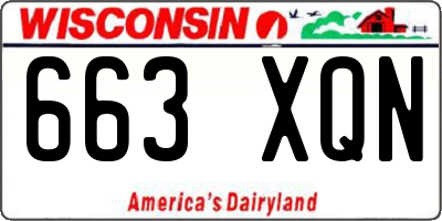 WI license plate 663XQN