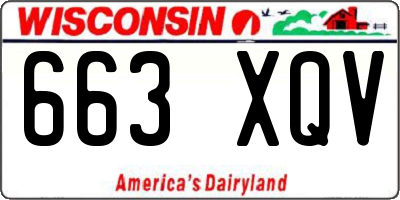 WI license plate 663XQV