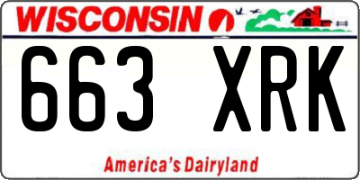 WI license plate 663XRK