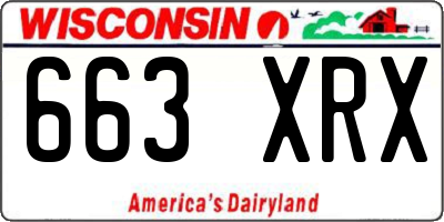 WI license plate 663XRX