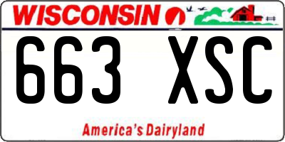 WI license plate 663XSC