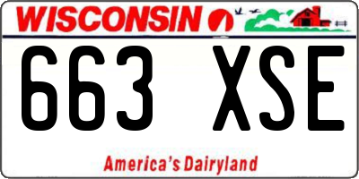 WI license plate 663XSE