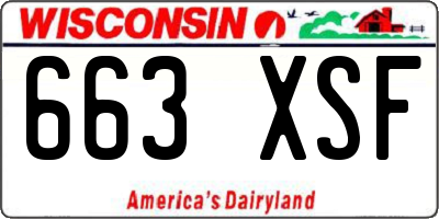 WI license plate 663XSF