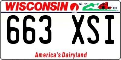 WI license plate 663XSI