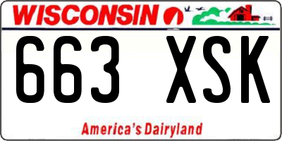 WI license plate 663XSK