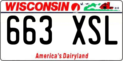 WI license plate 663XSL