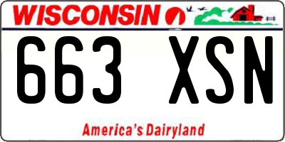 WI license plate 663XSN