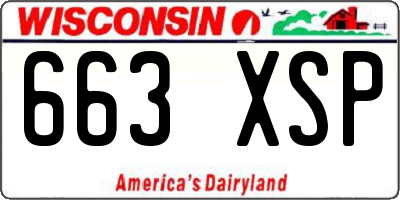 WI license plate 663XSP