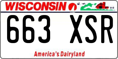 WI license plate 663XSR