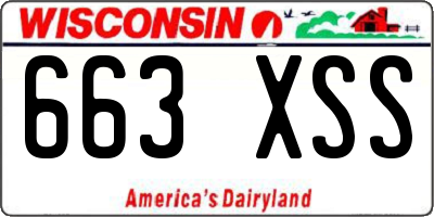 WI license plate 663XSS