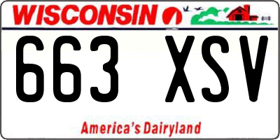 WI license plate 663XSV