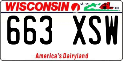 WI license plate 663XSW