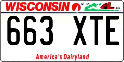 WI license plate 663XTE