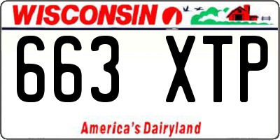 WI license plate 663XTP