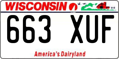 WI license plate 663XUF