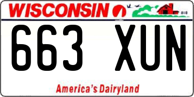 WI license plate 663XUN