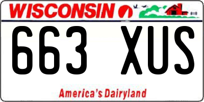 WI license plate 663XUS