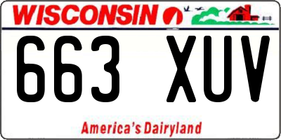 WI license plate 663XUV