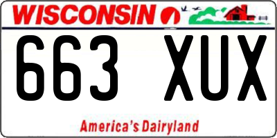 WI license plate 663XUX