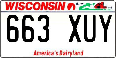WI license plate 663XUY