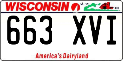 WI license plate 663XVI