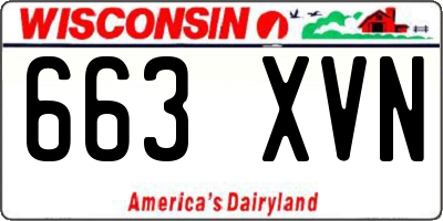 WI license plate 663XVN