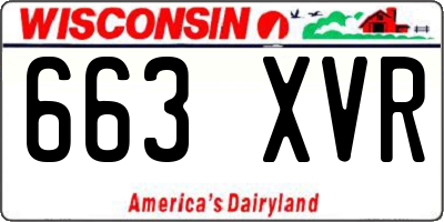 WI license plate 663XVR