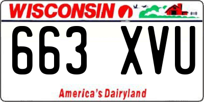 WI license plate 663XVU
