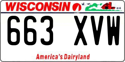 WI license plate 663XVW