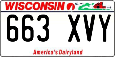 WI license plate 663XVY