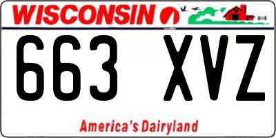 WI license plate 663XVZ