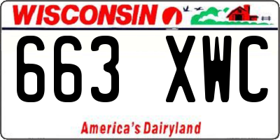 WI license plate 663XWC