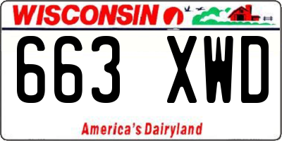 WI license plate 663XWD