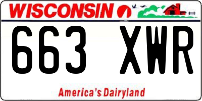 WI license plate 663XWR